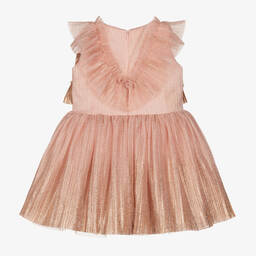 Junona-Розово-золотистое плиссированное платье | Childrensalon Outlet