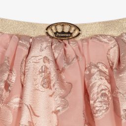 Junona-Girls Pink Jacquard Rose Skirt | Childrensalon Outlet