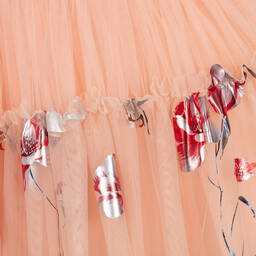 Junona-Girls Pink & Red Floral Tulle Dress | Childrensalon Outlet