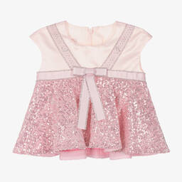 Junona-Girls Pink Satin Sequin Blouse | Childrensalon Outlet