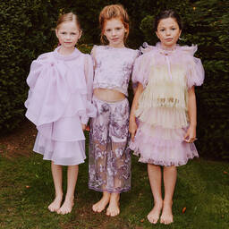 Junona-Фиолетовые брюки с вышитыми цветами | Childrensalon Outlet