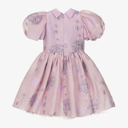 Junona-Фиолетовое жаккардовое платье с цветами для девочек | Childrensalon Outlet