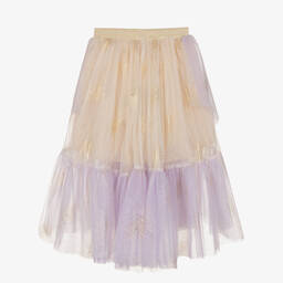 Junona-Girls Purple & Gold Tulle Skirt | Childrensalon Outlet