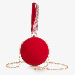 Junona-Girls Red Velvet Ball Clutch Bag (14cm) | Childrensalon Outlet