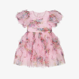 Junona-Girls Rosy Bloom Tulle Frock | Childrensalon Outlet