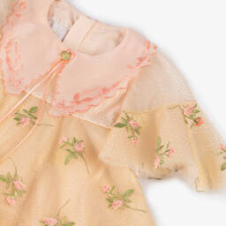 Junona-Girls Shimmering Gold Tulle Gown | Childrensalon Outlet