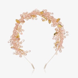 Junona-Girls Shimmering Pink Gem Headband | Childrensalon Outlet