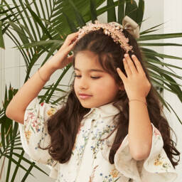 Junona-Girls Shimmering Pink Gem Headband | Childrensalon Outlet
