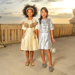 Junona-Girls Shimmering Sequin Bow Gown | Childrensalon Outlet