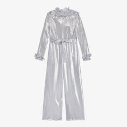 Junona-Girls Silver Shimmer Jumpsuit | Childrensalon Outlet