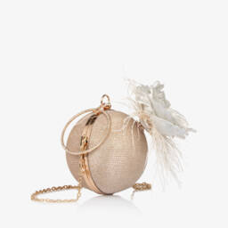 Junona-Girls Sparkling Beige Globe Bag | Childrensalon Outlet