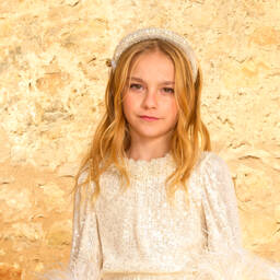 Junona-Girls Sparkling Ivory Headband | Childrensalon Outlet