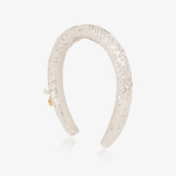 Junona-Girls Sparkling Ivory Headband | Childrensalon Outlet