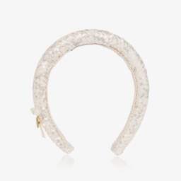 Junona-Girls Sparkling Ivory Headband | Childrensalon Outlet