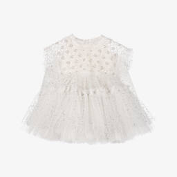 Junona-Белое блестящее платье из тюля для девочек | Childrensalon Outlet