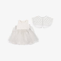 Junona-Белое блестящее платье из тюля для девочек | Childrensalon Outlet