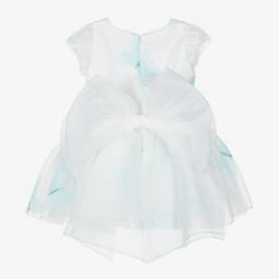Junona-Girls White & Blue Butterfly Dress | Childrensalon Outlet