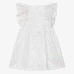 جونونا-فستان قطن بوبلين لون أبيض | Childrensalon Outlet