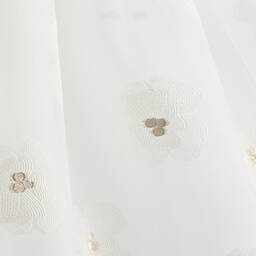 Junona-Girls White Collared Organza Dress | Childrensalon Outlet