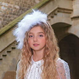 Junona-Girls White Feather Hairband | Childrensalon Outlet