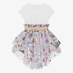 Junona-Белое платье из тюля с цветами | Childrensalon Outlet