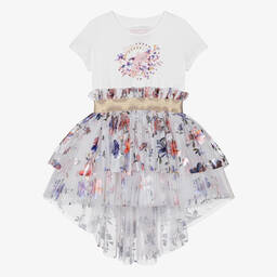 Junona-Белое платье из тюля с цветами | Childrensalon Outlet