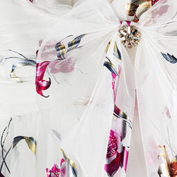 Junona-Girls White Floral Tulle Dress | Childrensalon Outlet