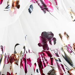 Junona-Girls White Floral Tulle Dress | Childrensalon Outlet