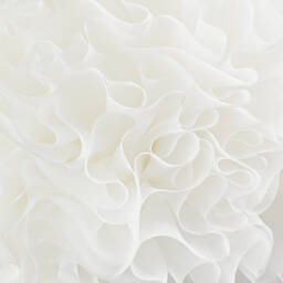 Junona-Girls White & Gold Floral Organza Dress | Childrensalon Outlet