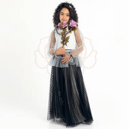 Junona-بلوز تول لون أبيض منقط للبنات | Childrensalon Outlet