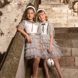 Junona-Белая юбка из тюля в горошек | Childrensalon Outlet