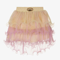 Junona-Girls Yellow & Lilac Tulle Ruffle Skirt | Childrensalon Outlet