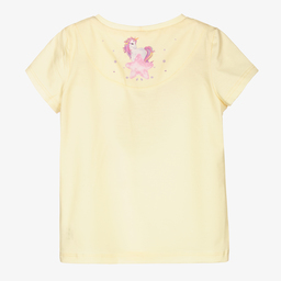 Junona-Girls Yellow Unicorn T-Shirt | Childrensalon Outlet