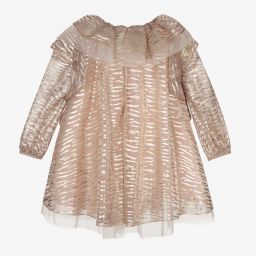 Junona-Metallic Pink Shimmer Dress  | Childrensalon Outlet