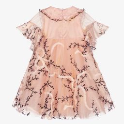 Junona-فستان تول مطرز لون زهري | Childrensalon Outlet