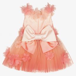 Junona-Розовое платье из тюля с эффектом омбре с цветами | Childrensalon Outlet