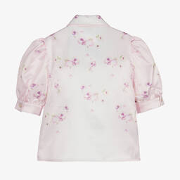 جونونا-بلوزة ساتان مع عقدة أمامية وأكمام منفوخة | Childrensalon Outlet