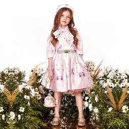 جونونا-بلوزة ساتان مع عقدة أمامية وأكمام منفوخة | Childrensalon Outlet