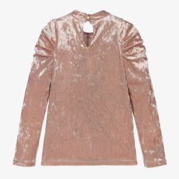 Junona-توب مخمل لون زهري باهت للبنات | Childrensalon Outlet