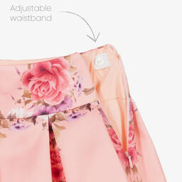 Junona-Pink Satin Floral Skirt | Childrensalon Outlet