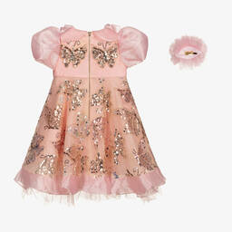 Junona-Pink Sequin Butterfly Dress Set | Childrensalon Outlet