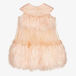 Junona-Розовое платье из тюля с перьями | Childrensalon Outlet