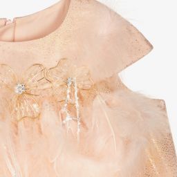 Junona-Розовое платье из тюля с перьями | Childrensalon Outlet