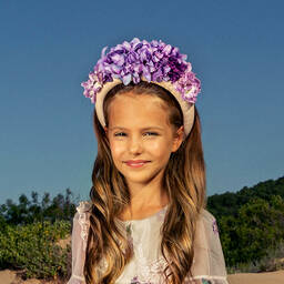 Junona-Purple Flower Hairband | Childrensalon Outlet