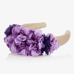 Junona-Purple Flower Hairband | Childrensalon Outlet