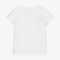 Junona-Белая хлопковая футболка с цветочным рисунком | Childrensalon Outlet