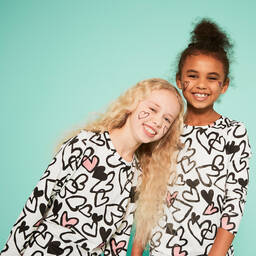 Junona-White Heart Print Leggings | Childrensalon Outlet