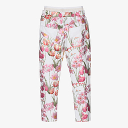 Junona-White & Pink Floral Trousers | Childrensalon Outlet