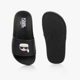 كارل لاغرفيلد كيدز-شبشب سلايرز مطاط لون أسود | Childrensalon Outlet