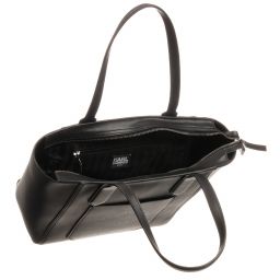 KARL LAGERFELD KIDS-Черная кожаная сумка-тоут (39 см) | Childrensalon Outlet